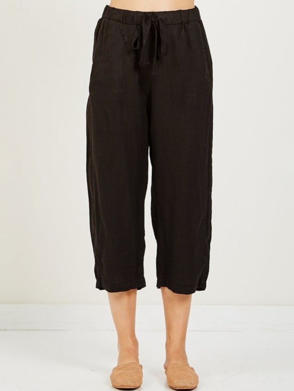 Stateside linen harem culotte cropped pants